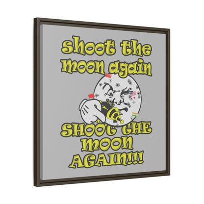 shoot the moon again - framed canvas art (light grey)