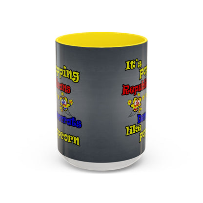 popping like popcorn - Accent Mug (grey-light grey)