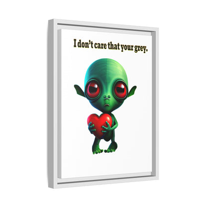 I don't care that your grey - framed canvas art (white)