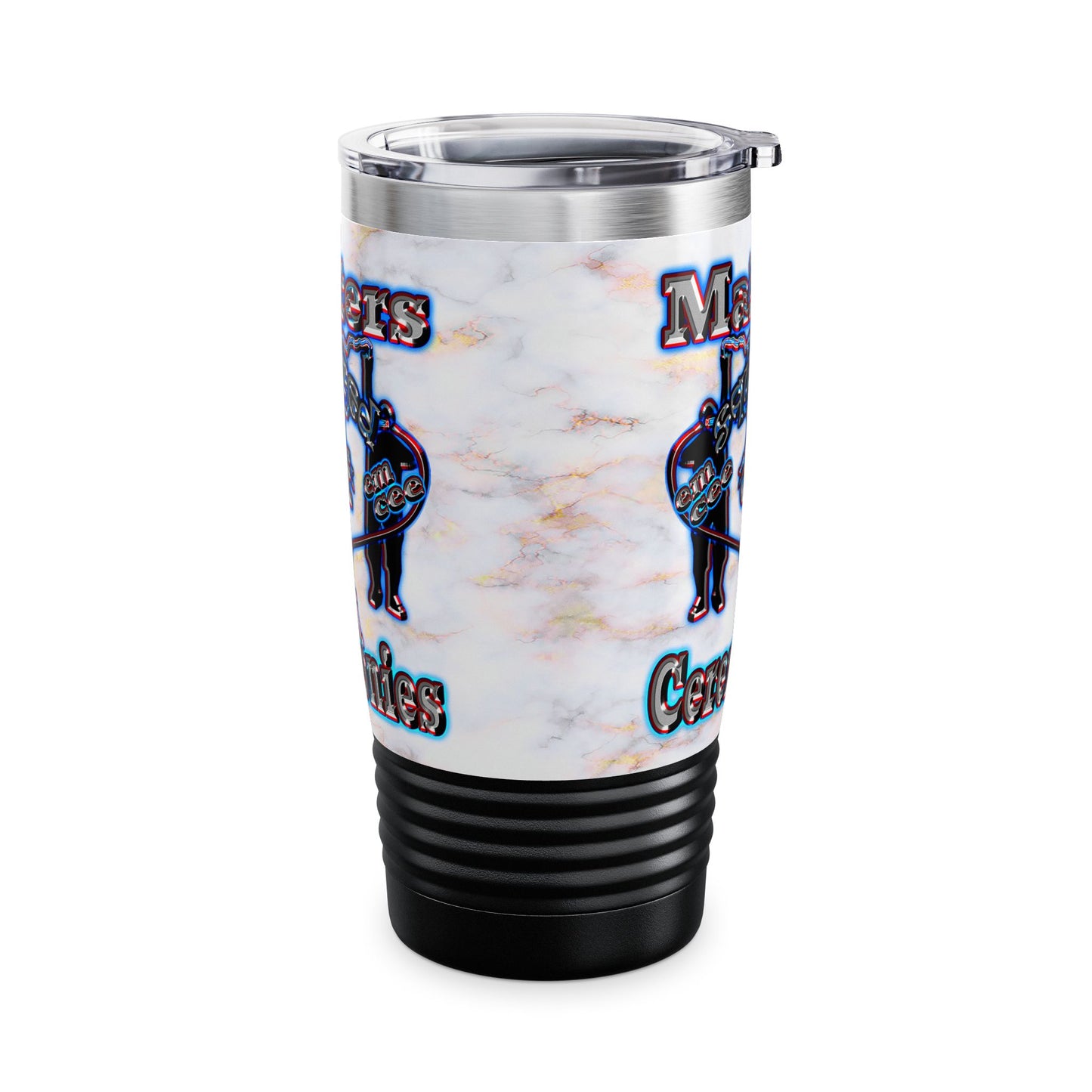 em cee squared - Ringneck Tumbler, 20oz (white marble)