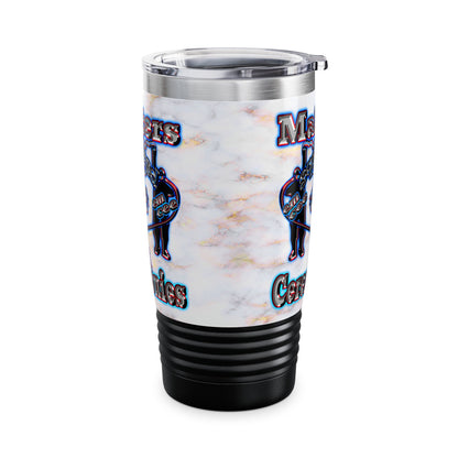 em cee squared - Ringneck Tumbler, 20oz (white marble)