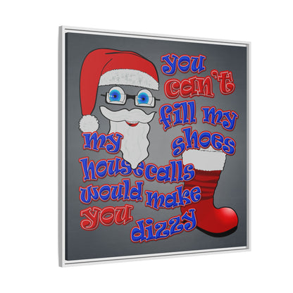 santa's shoes - framed canvas art (grey-light grey)