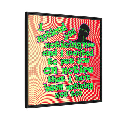 noticed you noticing - framed canvas art (yellow-orange wave)