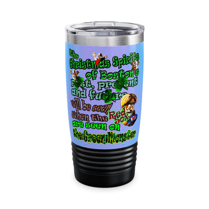 christmas spirits of boston - Ringneck Tumbler, 20oz (light blue-purple wave)