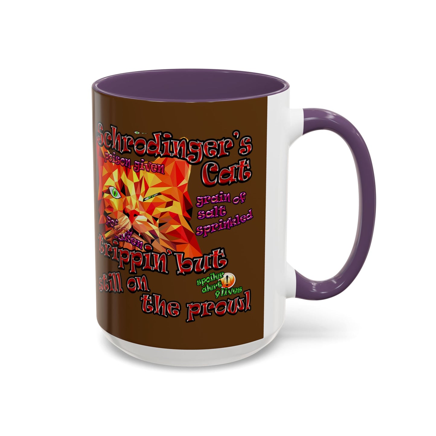 schrodinger's cat - Accent Mug (brown)