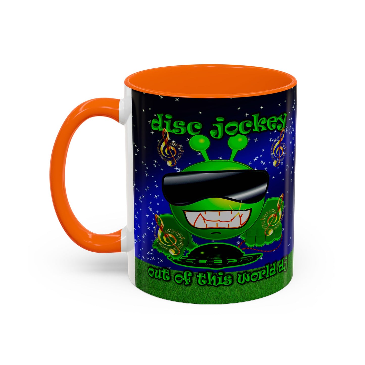 disc jockey - Accent Mug ('snoops' background)