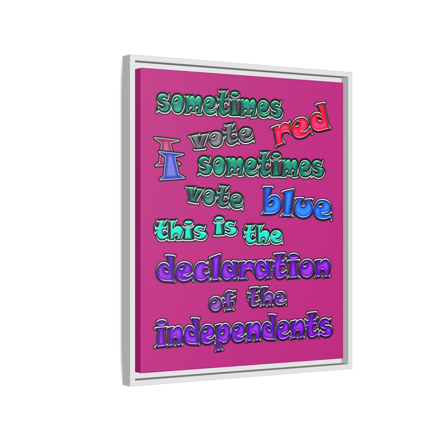 declaration of the independents - framed canvas art (pink)