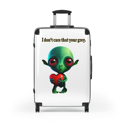 I don't care that your grey - Suitcase (white)