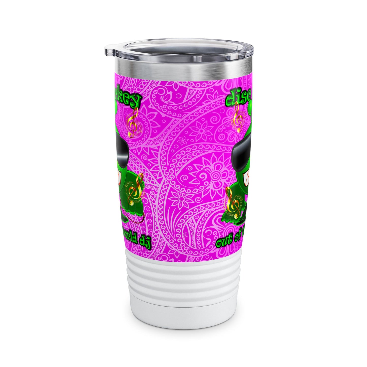 disc jockey - Ringneck Tumbler, 20oz (pink swirl)