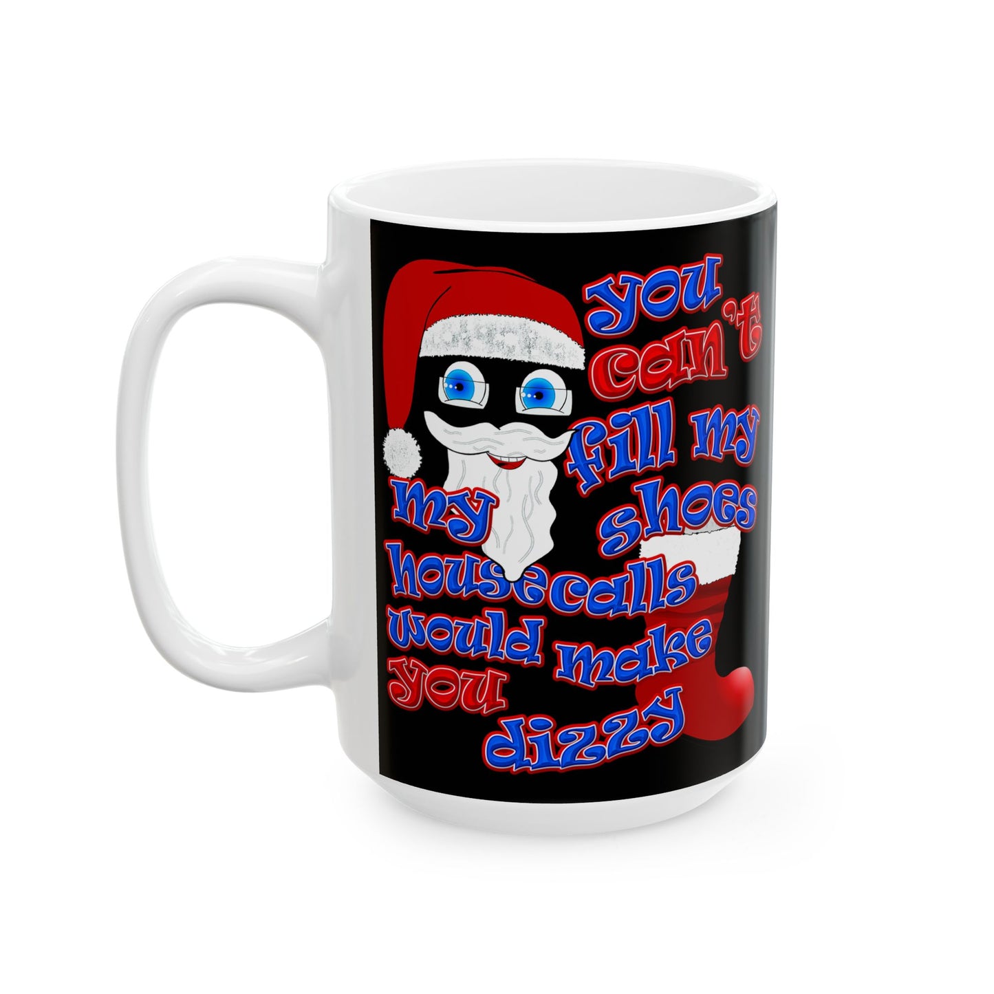 santa's shoes - White Mug (black)