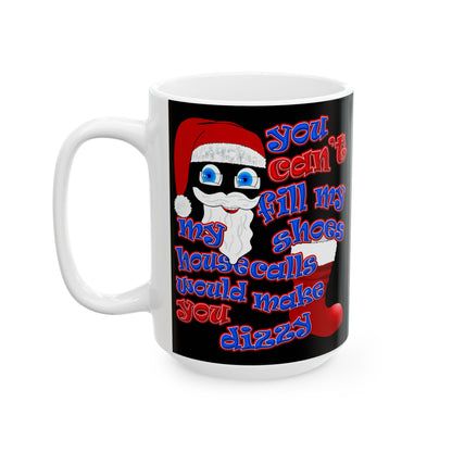 santa's shoes - White Mug (black)