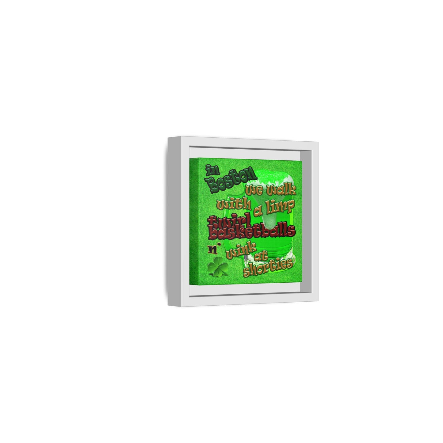 celtics logo - framed canvas art (green turf)