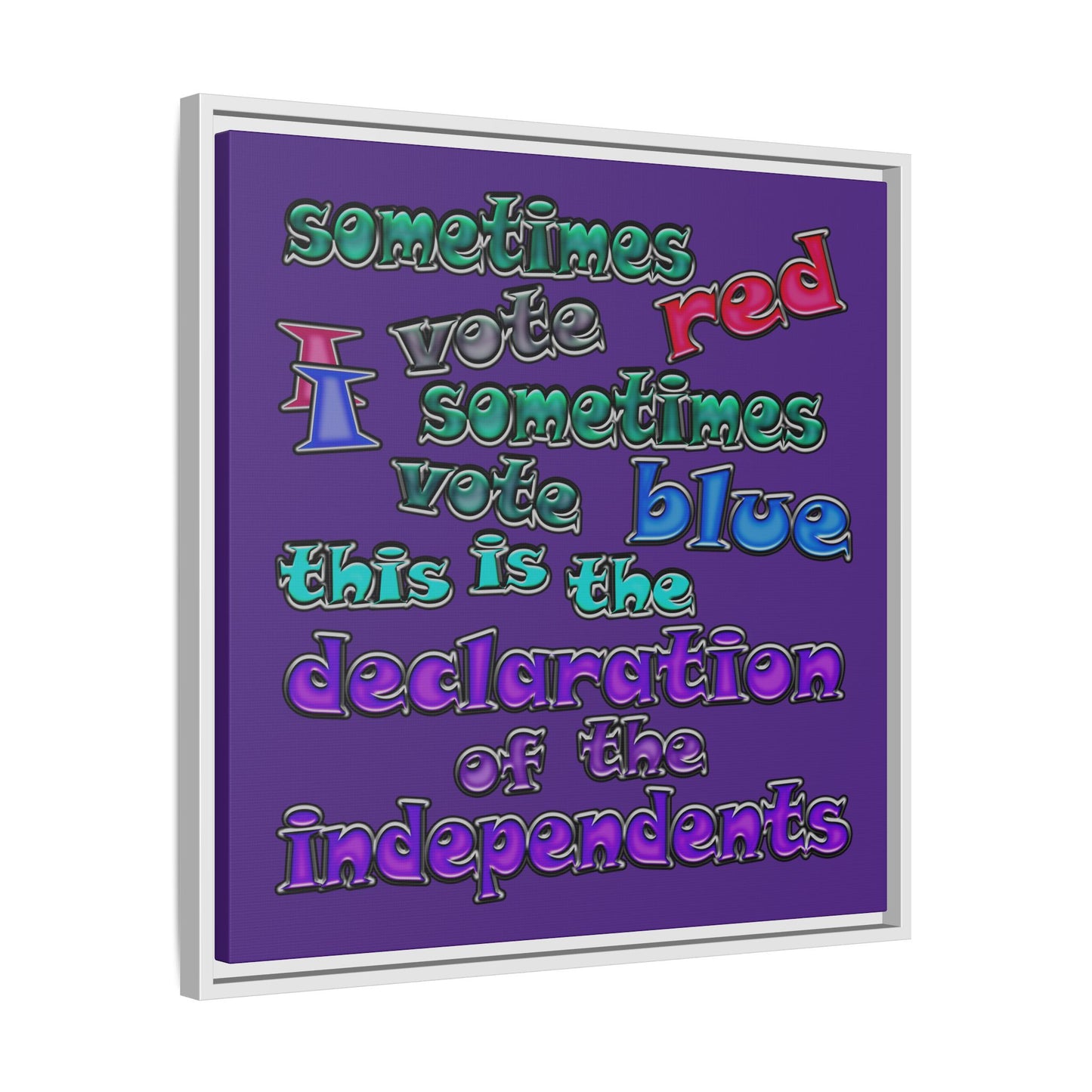 declaration of the independents - framed canvas art (purple)