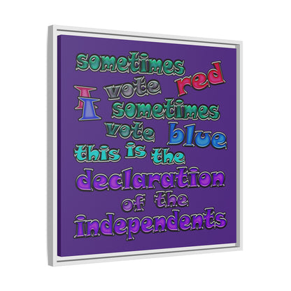 declaration of the independents - framed canvas art (purple)