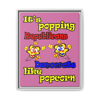 popping like popcorn - framed canvas art (light pink)