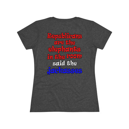 donkeys and elephants - Women's Triblend Tee