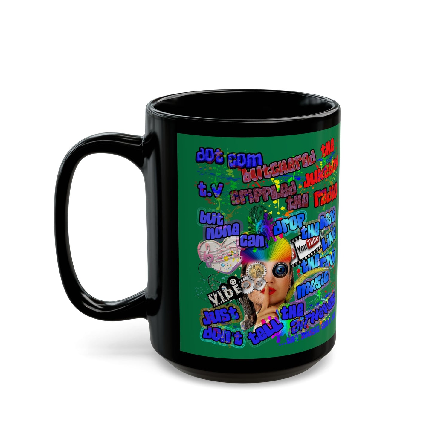 drop the beat - Black Mug (dark green)
