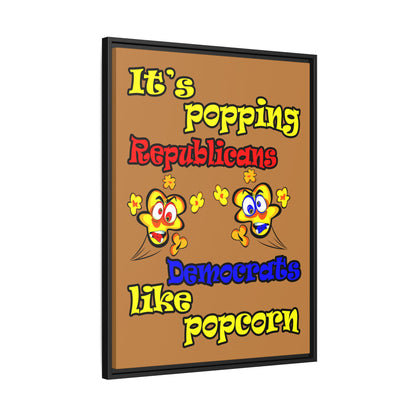 popping like popcorn - framed canvas art (light brown)