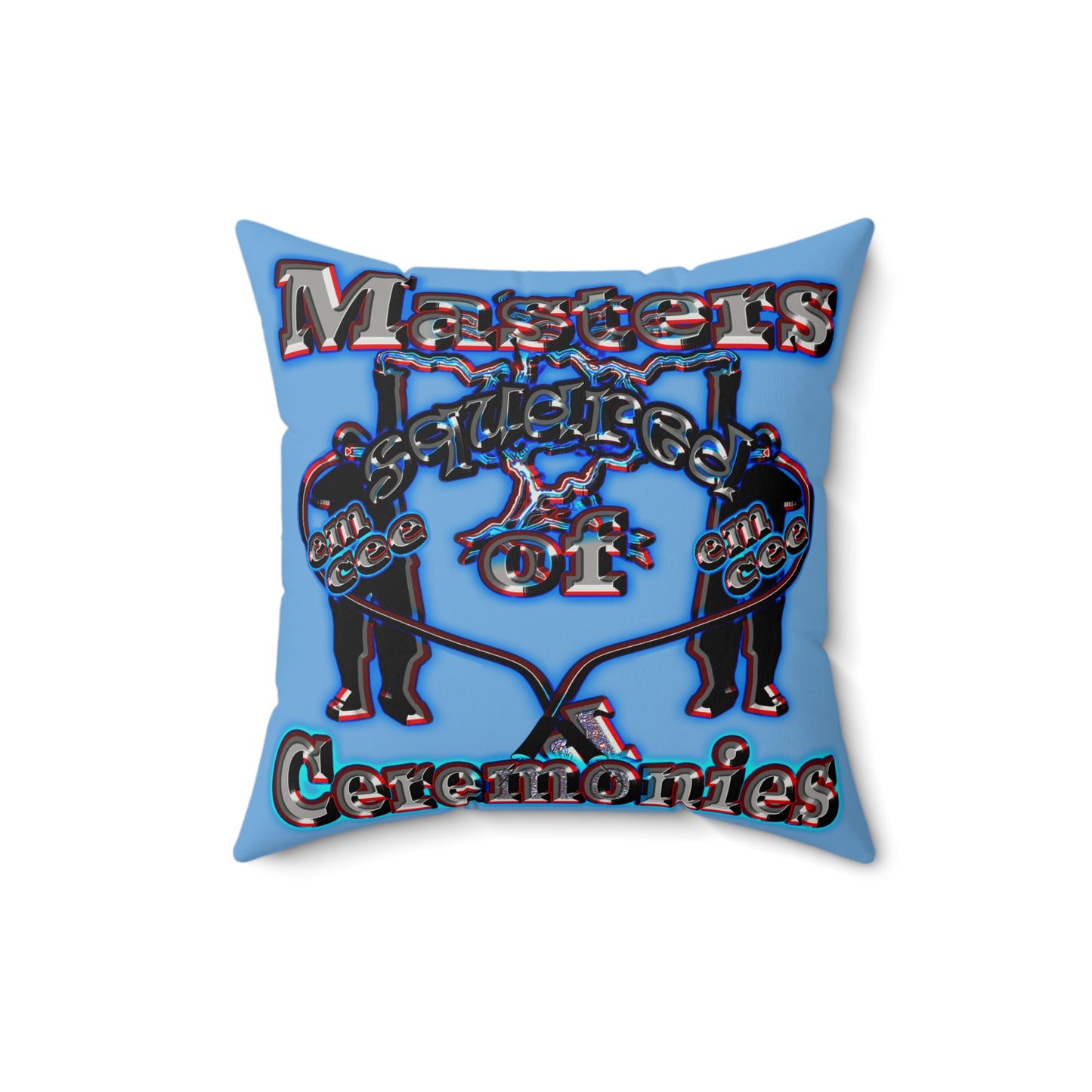 em cee squared - Faux Suede Square Pillow - (light blue)