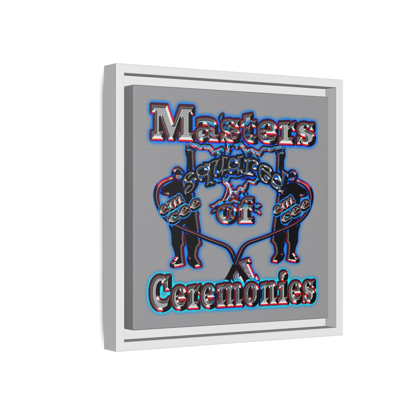 em cee squared - framed canvas art (grey)