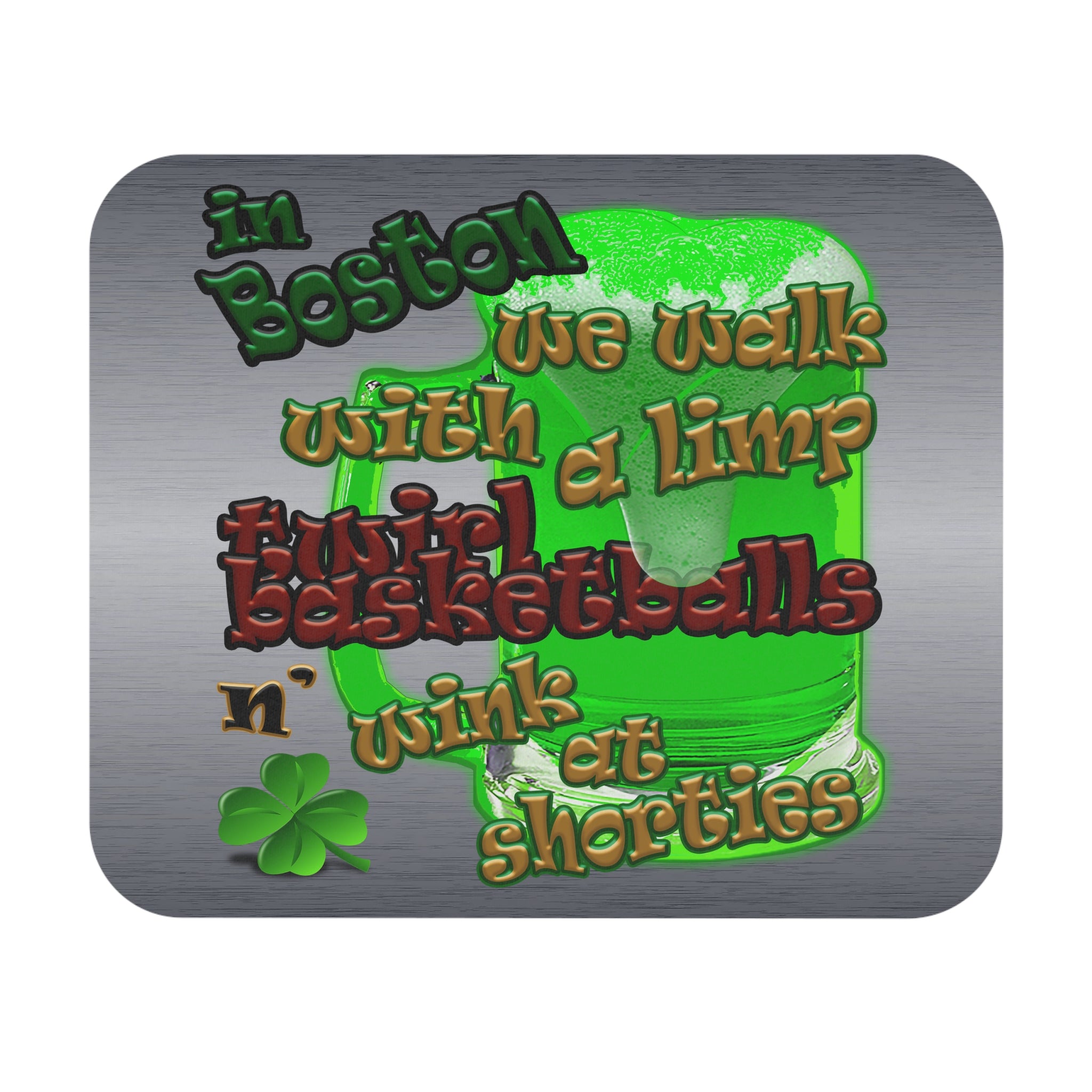 celtics logo - Mouse Pad (Rectangle) (brushed nickel)