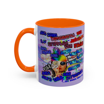 drop the beat - Accent Mug (light blue-pink wave)
