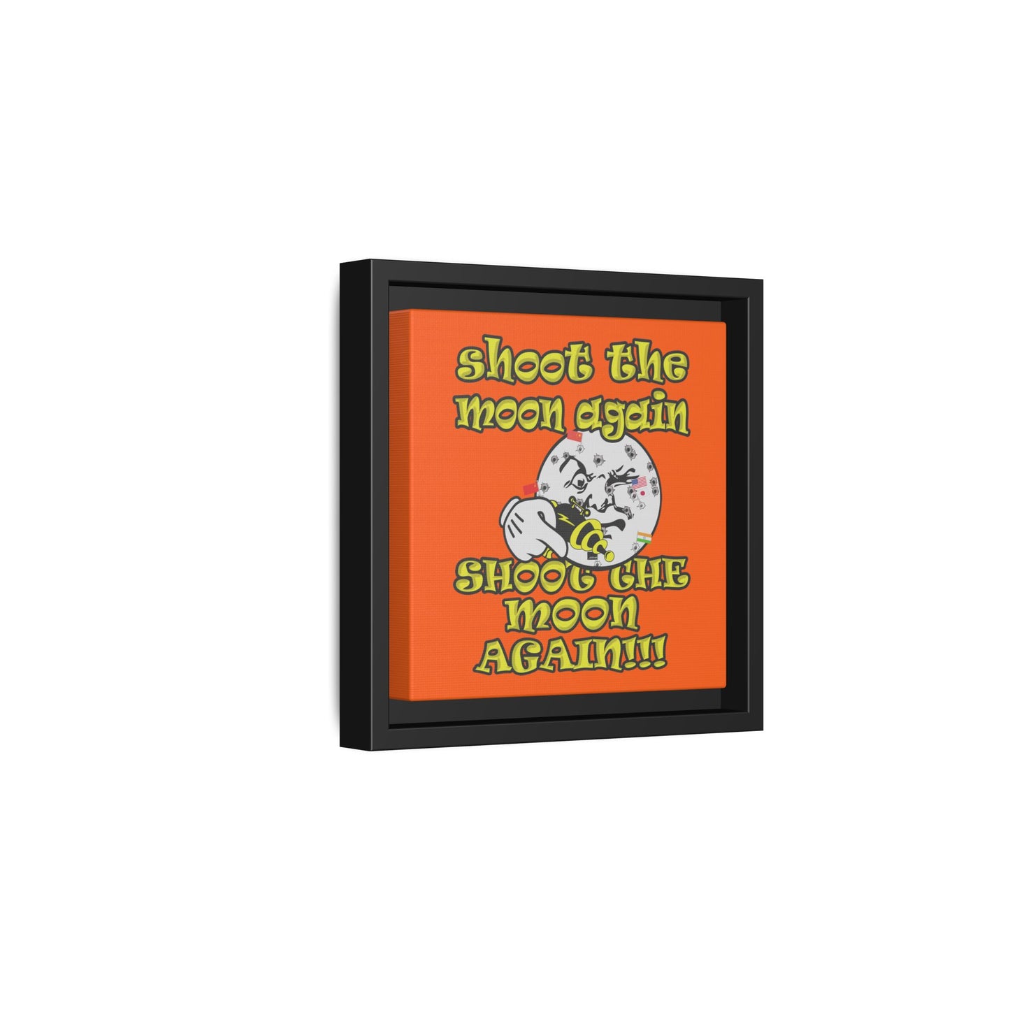 shoot the moon again - framed canvas art (orange)