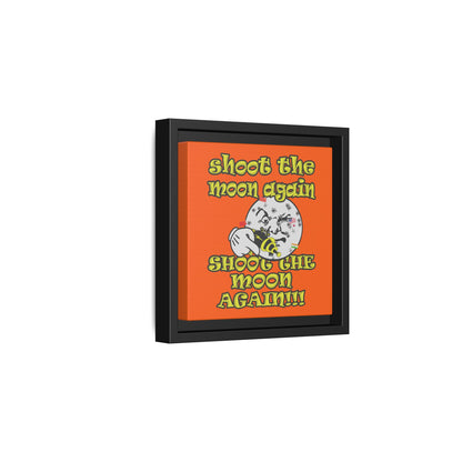 shoot the moon again - framed canvas art (orange)