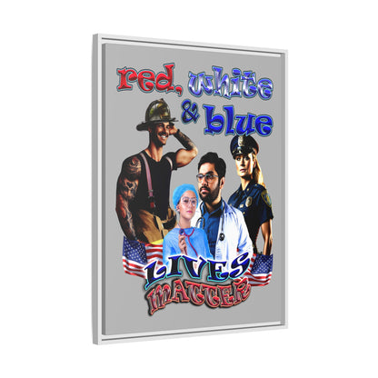 rw&b lives matter - framed canvas art (light grey)