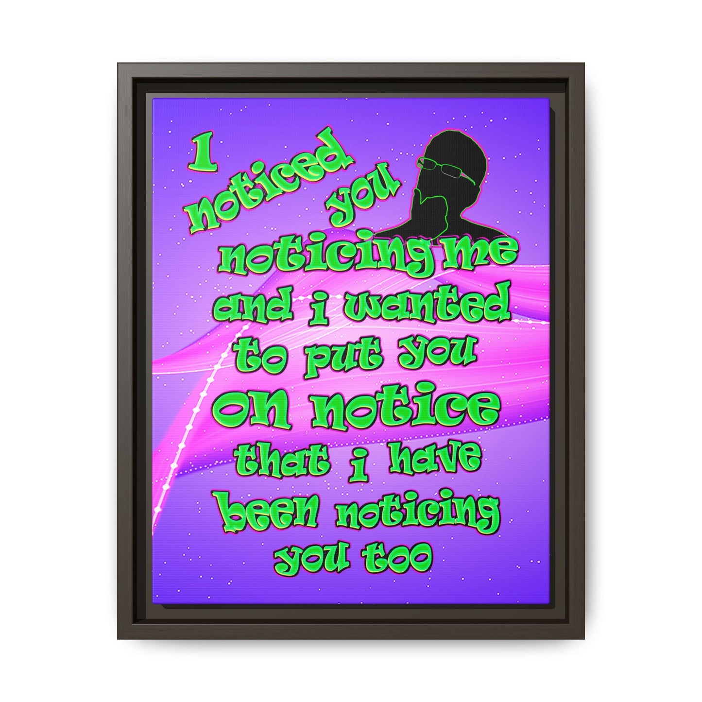noticed you noticing - framed canvas art (purple-pink wave)