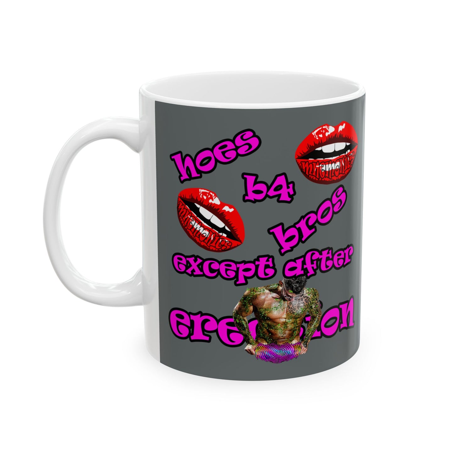 hoes b4 bros - White Mug (dark grey)