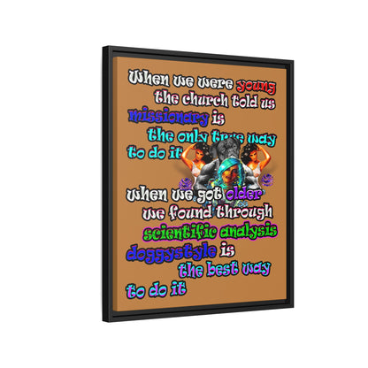 doggystyle - framed canvas art (light brown)