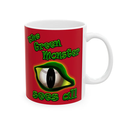 green monster - White Mug (dark red)