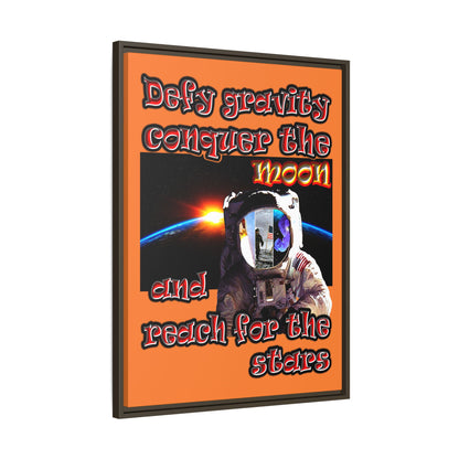 defy conquer reach - framed canvas art (crusta)