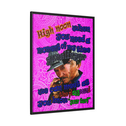 high noon - framed canvas art (pink swirl)