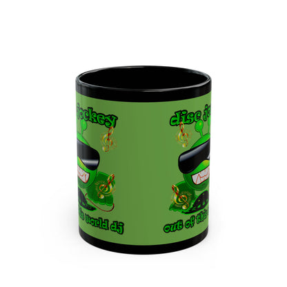disc jockey - Black Mug (green)