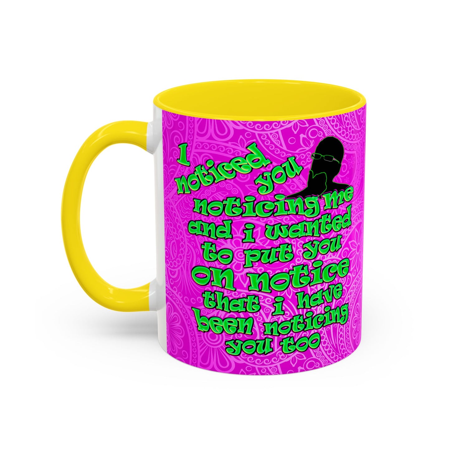 noticed you noticing - Accent Mug (pink swirl)