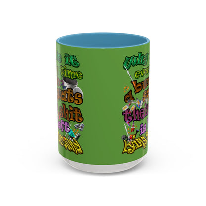 the bum's shit - Accent Mug (green)