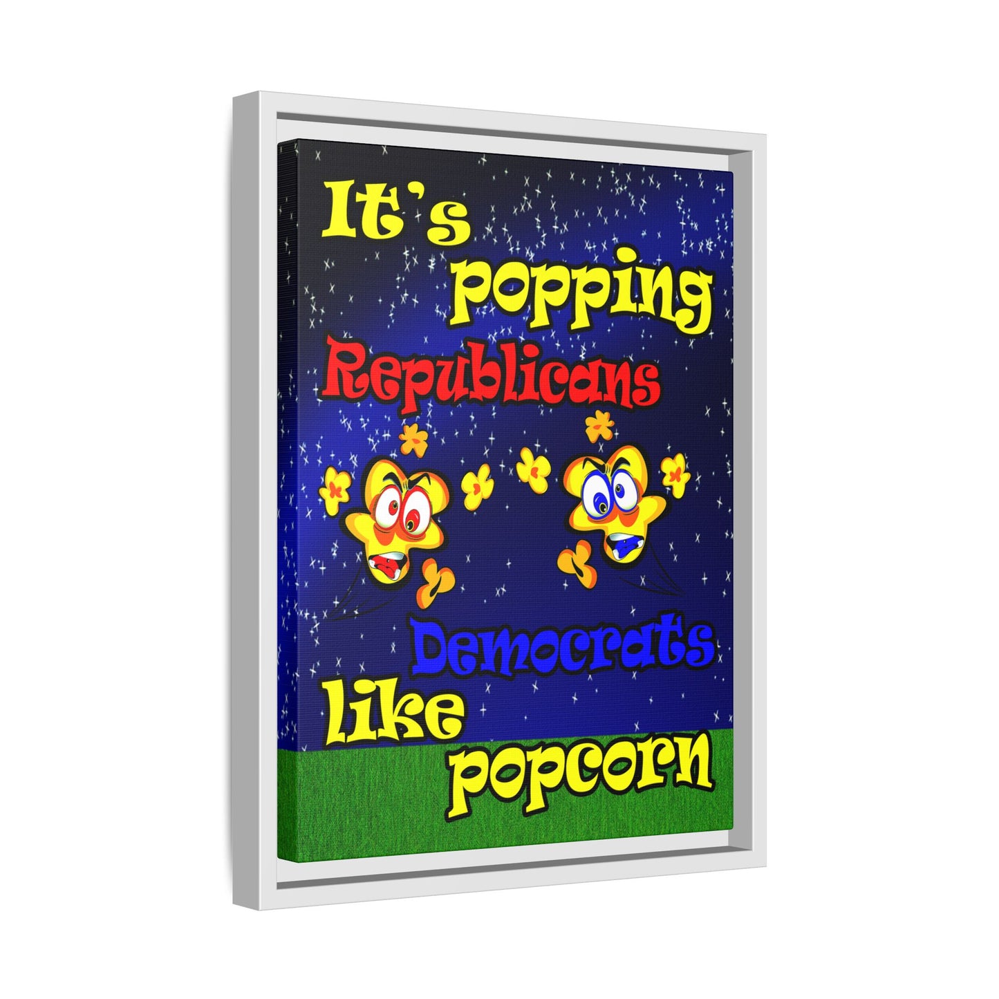 popping like popcorn - framed canvas art ('snoops' background)