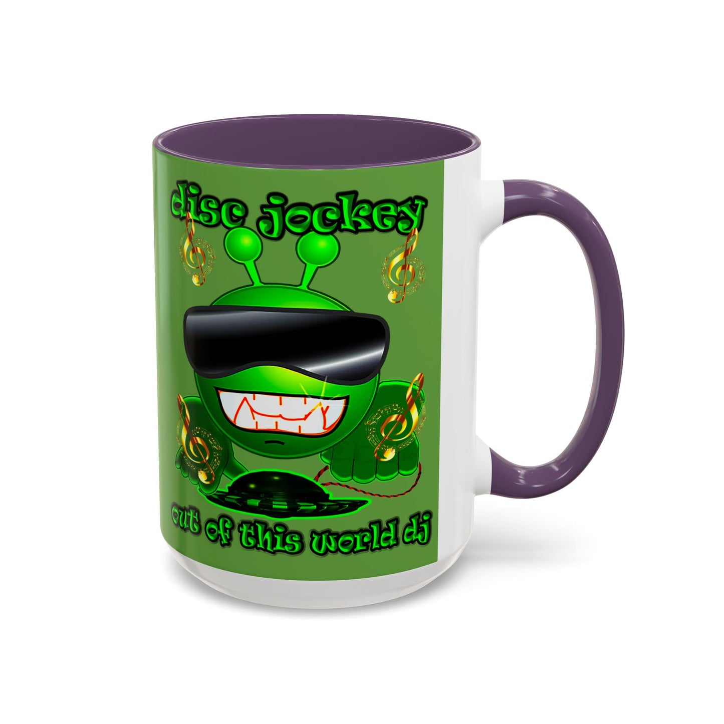 disc jockey - Accent Mug (green)