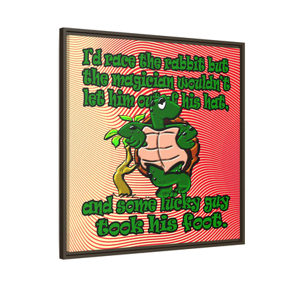 turtle race - framed canvas art (yellow-orange wave)
