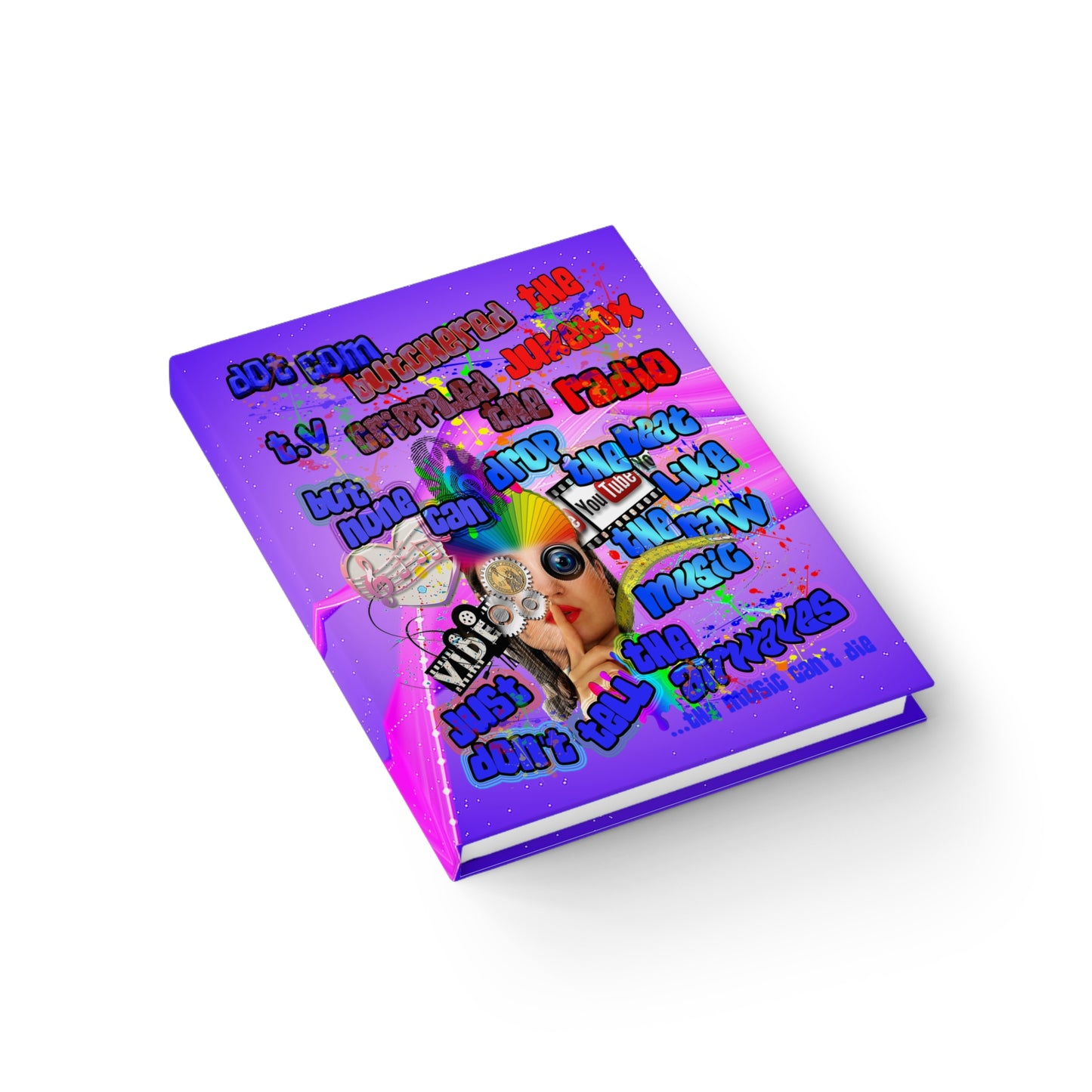 drop the beat - journal-lined (purple-pink wave)