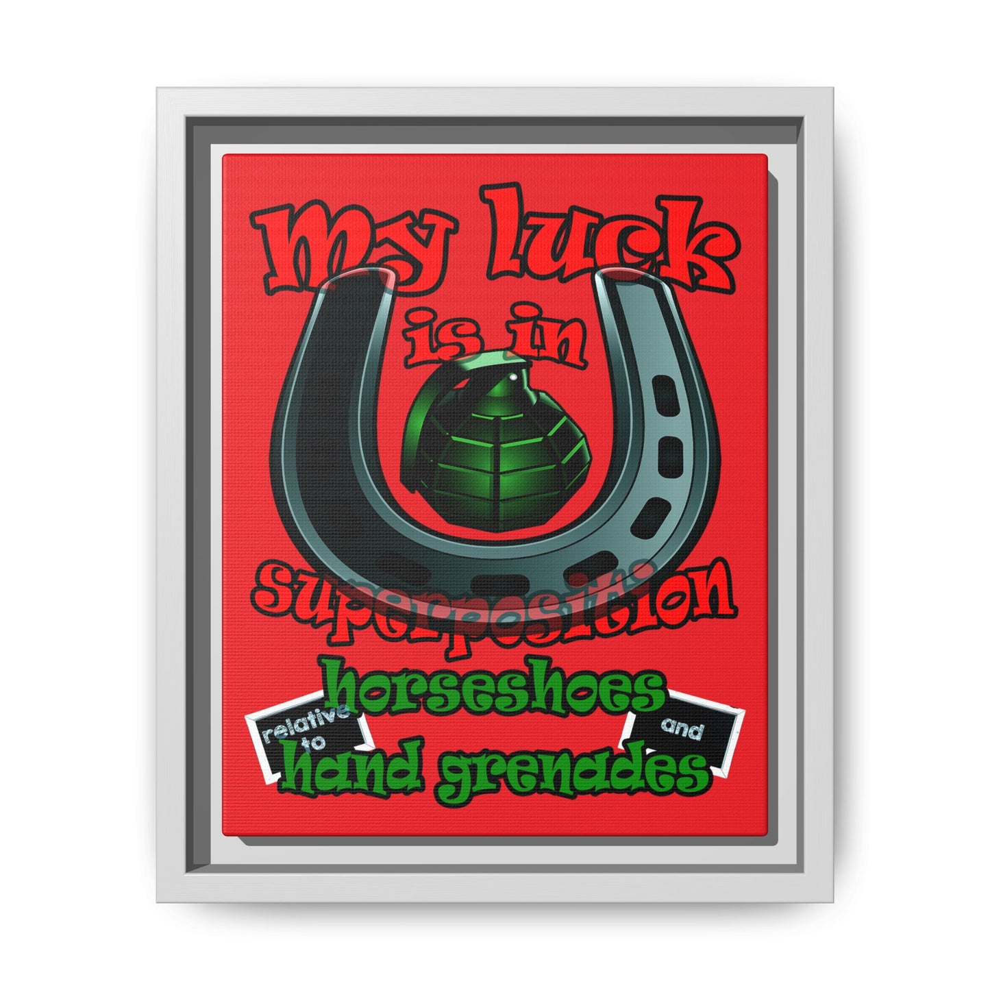 my luck - framed canvas art (red)