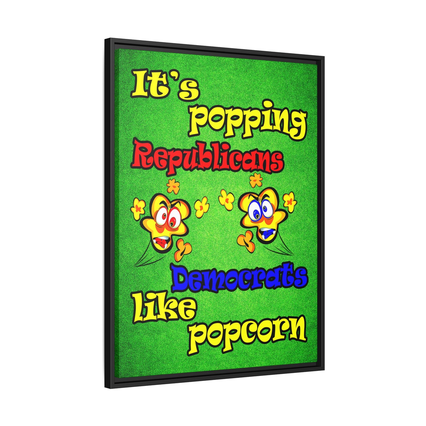 popping like popcorn - framed canvas art (green turf)