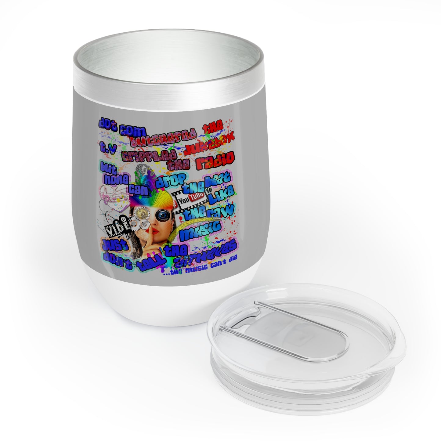 drop the beat - Chill Wine Tumbler (light grey)