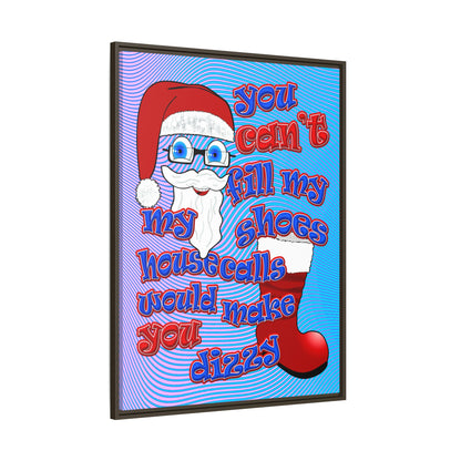 santa's shoes - framed canvas art (light blue-purple wave)