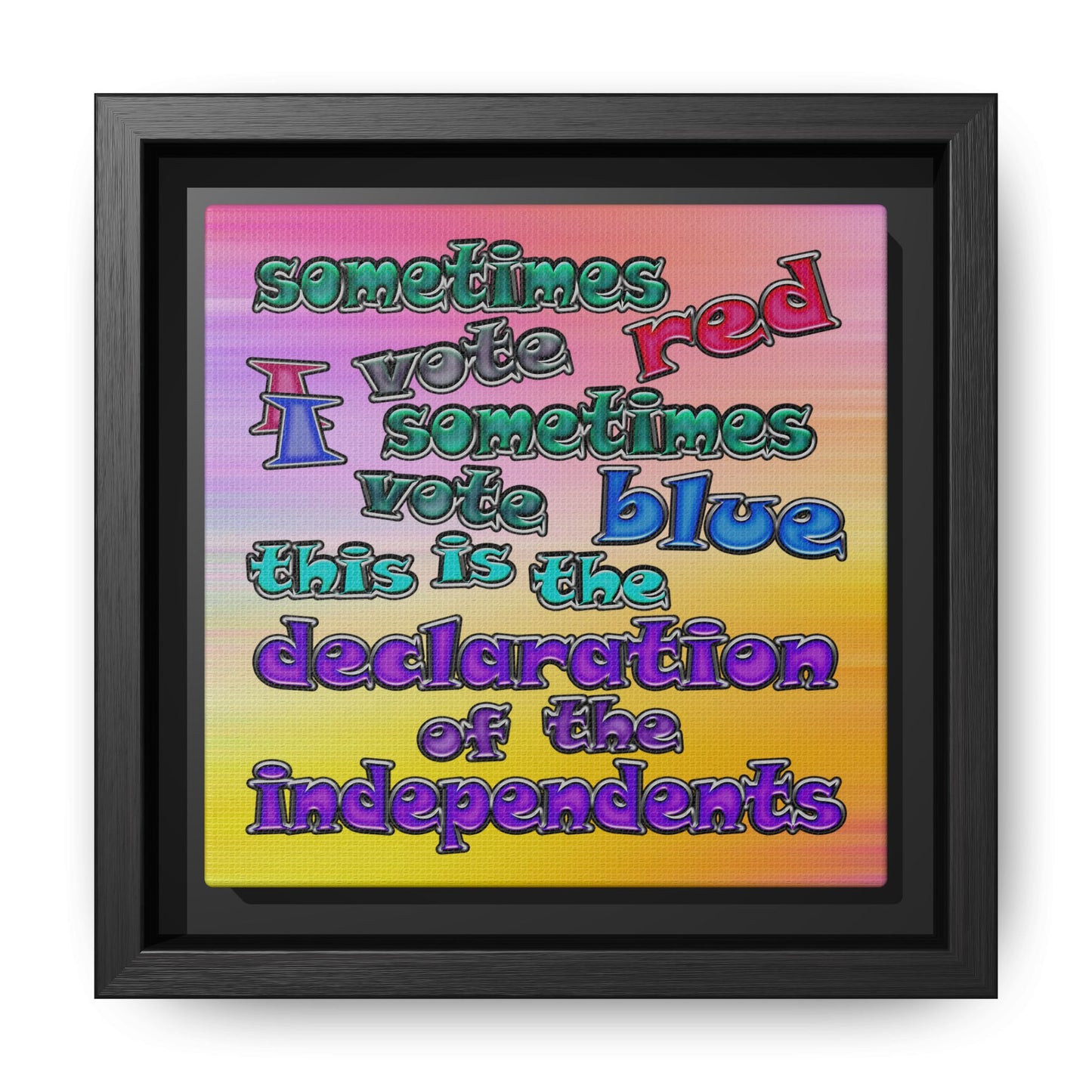 declaration of the independents - framed canvas art (color blur)
