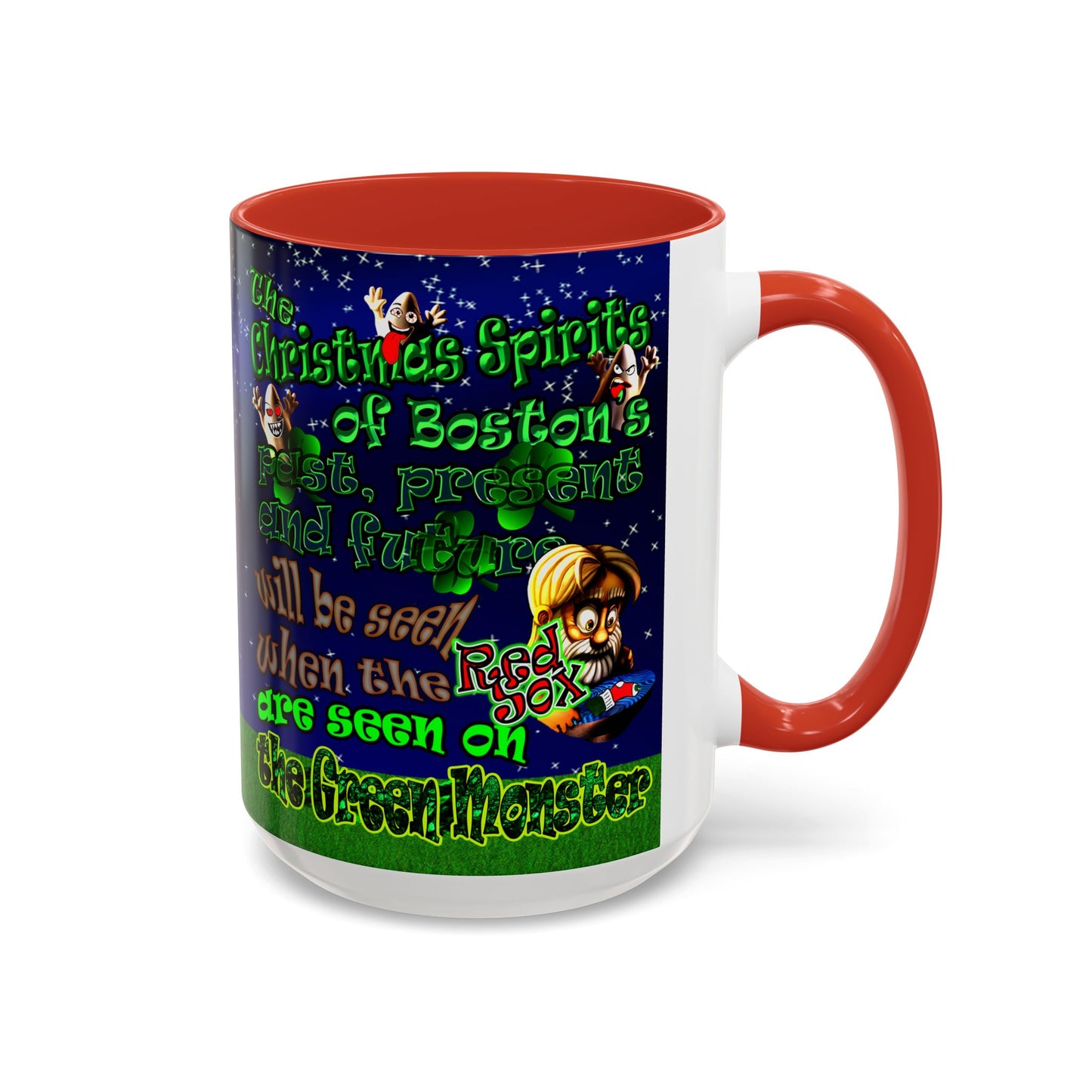 christmas spirits of boston - Accent Mug ('snoops' background)