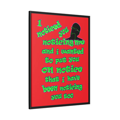 noticed you noticing - framed canvas art (red)