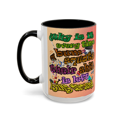 the bum's shit - Accent Mug (yellow-orange wave)